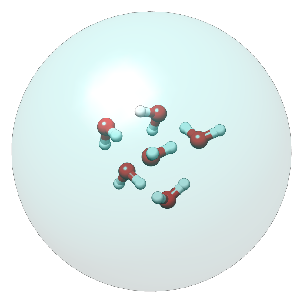 (H<sub>2</sub>O)<sub>6</sub> cluster